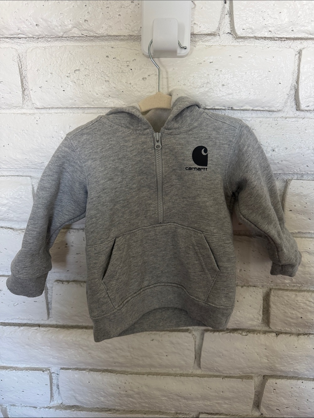 Carhartt Toddler Light Gray Half-Zip Hoodie